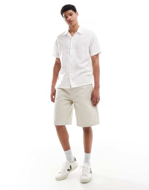 PS Paul Smith - Camicia bianca in seersucker casual a maniche corte, 3 di 4