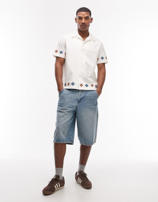 PS Paul Smith - Casual-fit overhemd met korte mouwen en borduursel in wit, 2 van 5