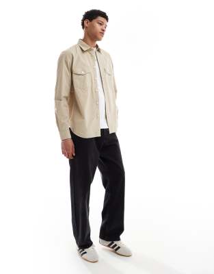 PS BY PAUL SMITH CASUAL OVERSHIRT WITH PATCH LOGO 