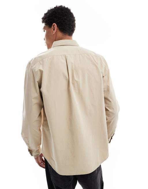 PS Paul Smith casual overshirt with patch logo in sand, 3 of 4