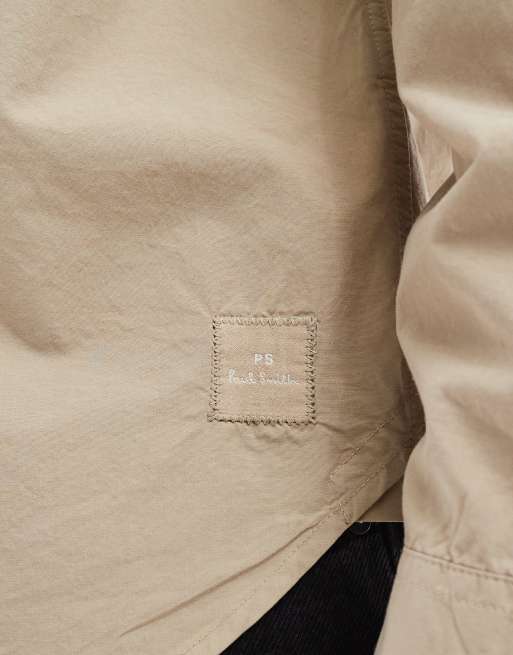 PS Paul Smith casual overshirt with patch logo in sand, 4 of 4