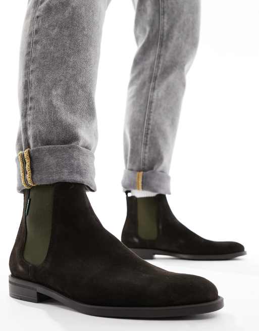 PS Paul Smith Cedric suede chelsea boots in dark brown