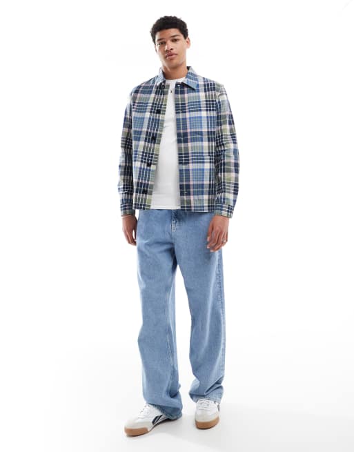 PS Paul Smith checked casual overshirt in blue, 3 of 4