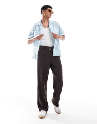 PS Paul Smith - Chemise casual à manches courtes et imprimé plumes - Bleu