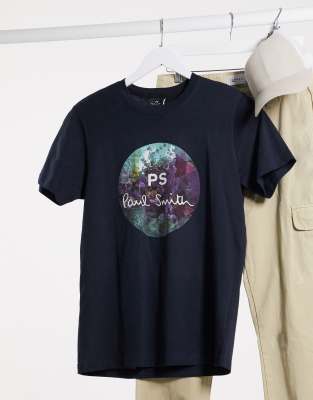 PS Paul Smith circle logo slim fit t-shirt in navy