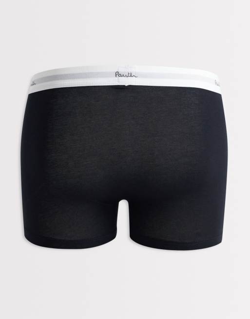 PS Paul Smith - Confezione da 3 boxer aderenti neri con fascia in vita bianca, 3 di 3