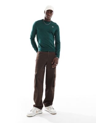 Ps By Paul Smith Crew Neck Knit Sweater With Icon Zebra Logo In Green