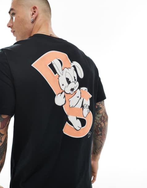 PS Paul Smith regular fit PS bunny logo t-shirt in black