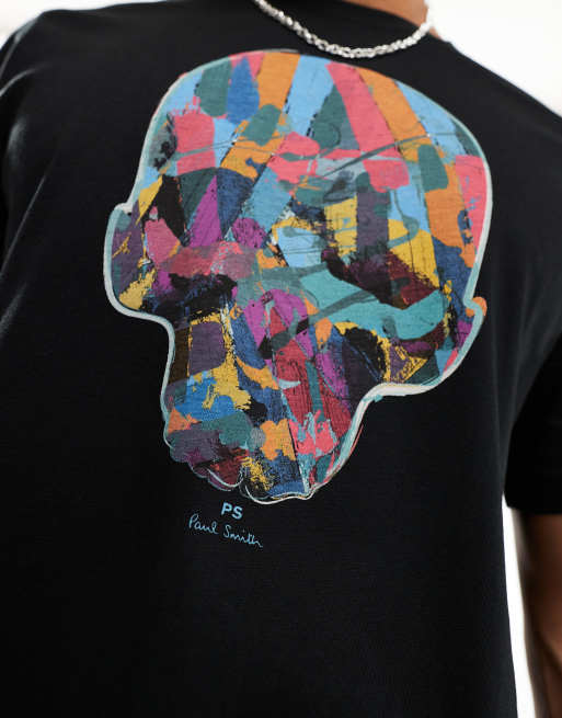 PS Paul Smith – Czarny T-shirt z grafiką z czaszką, 3 z 4