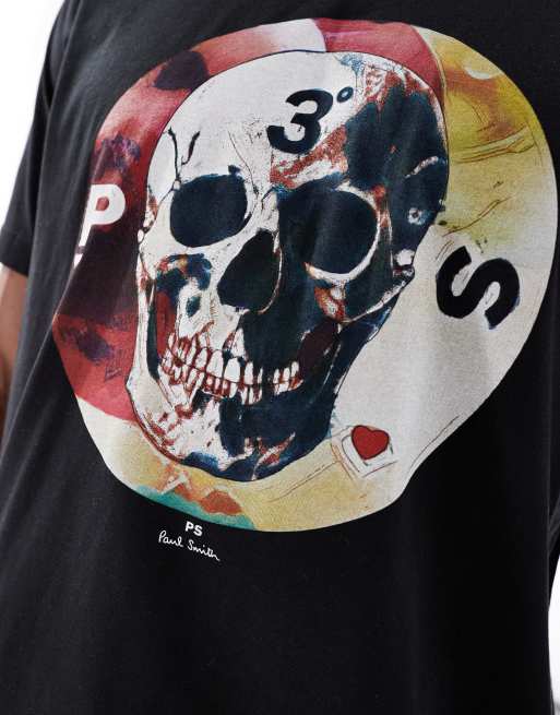 PS Paul Smith – Czarny T-shirt z grafiką z czaszką, 2 z 4