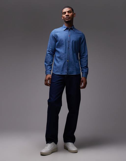 PS Paul Smith - Denim overhemd in donkerblauw, 2 van 5