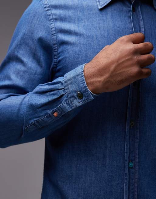 PS Paul Smith - Denim overhemd in donkerblauw, 5 van 5
