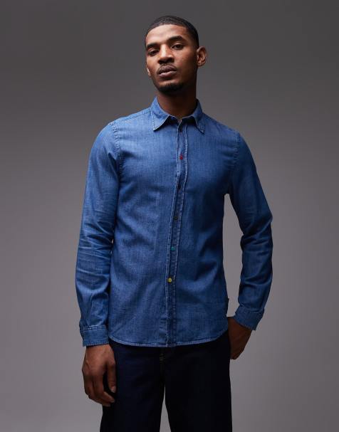 PS Paul Smith denim shirt in dark blue - view 1