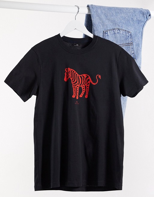 PS Paul Smith devil zebra slim fit t-shirt in black