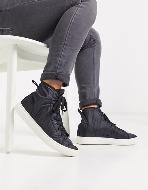 PS Paul Smith Dreyfuss nylon high top trainers in black