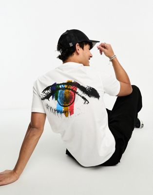 PS Paul Smith eye back print t-shirt in white Exclusive to ASOS
