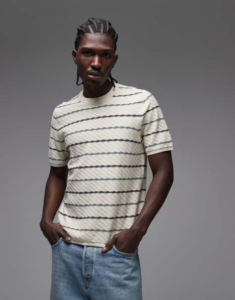 PS Paul Smith - Felpa a maniche corte color crema a righe - view 1