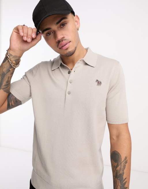 Fine knit 2024 polo shirt