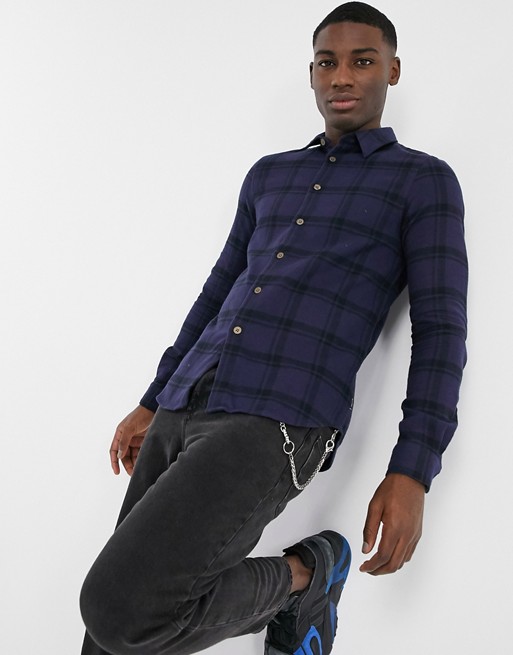 PS Paul Smith flannel checked shirt in navy