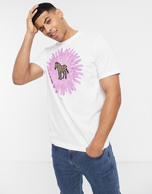PS Paul Smith flower zebra t-shirt in white