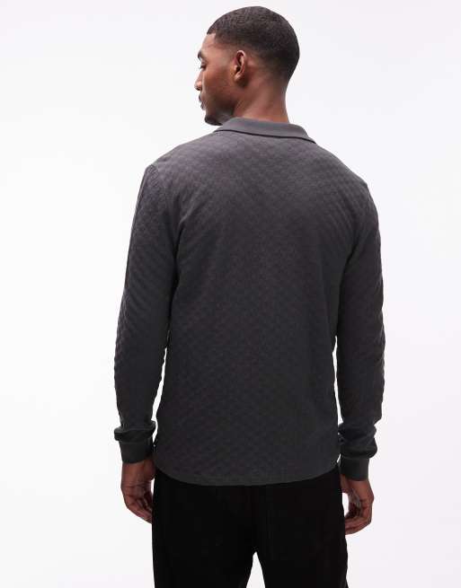 PS Paul Smith - Gebreid poloshirt met knoopsluiting in grijs, 3 van 5
