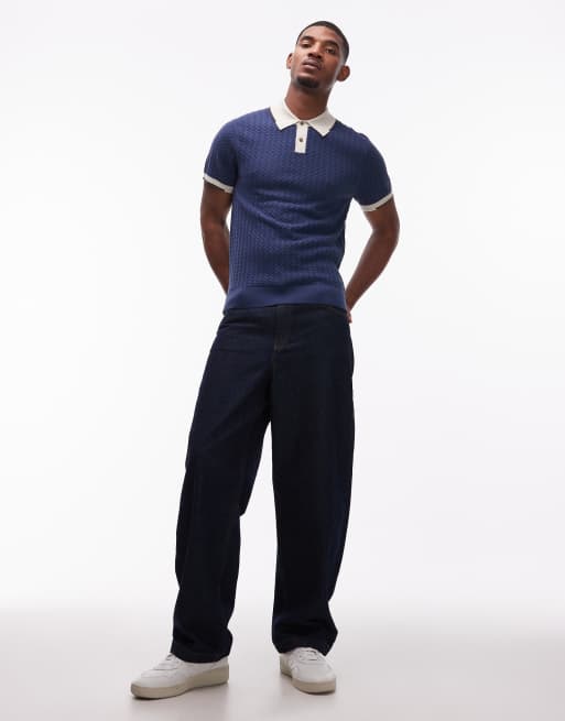 PS Paul Smith - Gebreid poloshirt met korte mouwen in marineblauw, 2 van 5