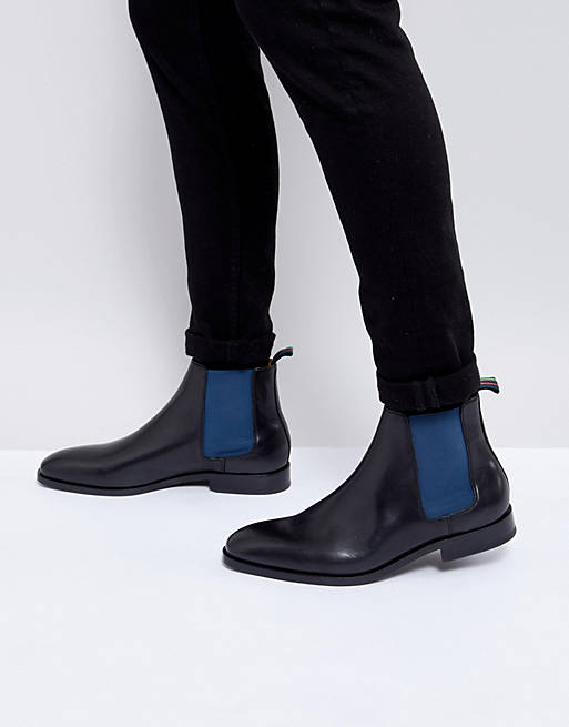 PS Smith Gerald Leather Chelsea In Black ASOS