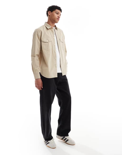 PS Paul Smith - Giacca casual color sabbia con toppa del logo, 2 di 4