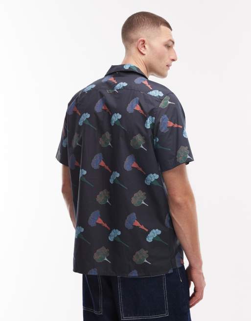 PS Paul Smith – Granatowy T-shirt z nadrukiem kwiatów, 3 z 5