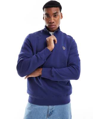 half zip icon zebra logo sweatshirt in blue