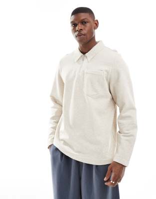 Ps By Paul Smith Half Zip Polo Sweatshirt With Patch Logo In Neutral