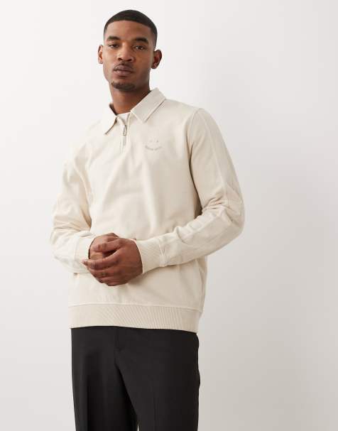 PS Paul Smith half zip sweatshirt in white - view 1