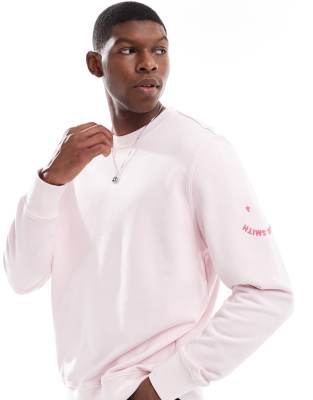 Ps By Paul Smith Happy Logo Crew Neck Sweatshirt In Pink