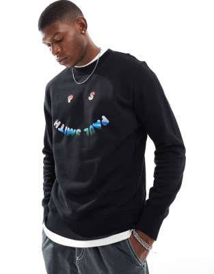 happy logo sweatshirt in black