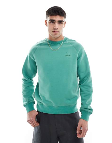 PS Paul Smith happy logo sweatshirt in washed green - view 1