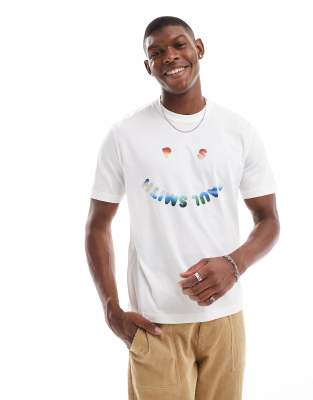 happy logo T-shirt in white