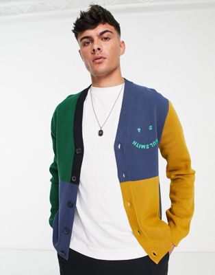 PS Paul Smith Happy panel cardigan in green