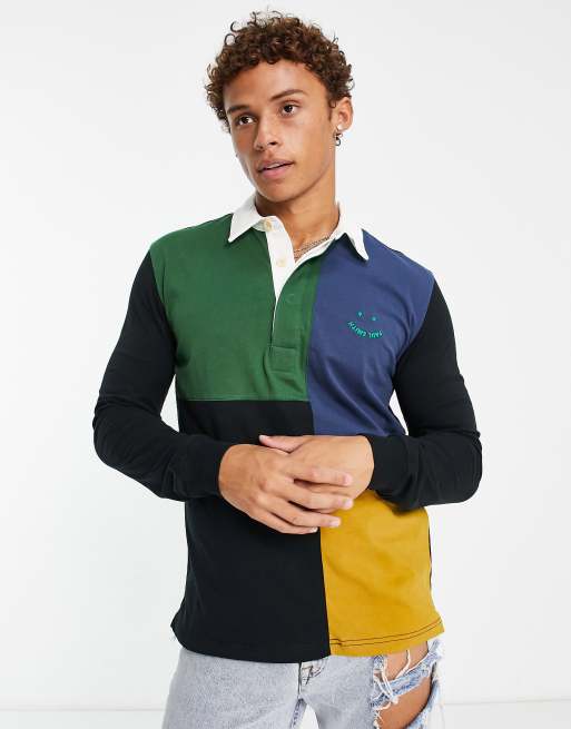 PS Paul Smith Happy rugby polo shirt in black | ASOS