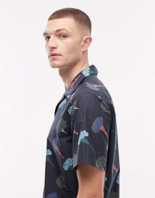 PS Paul Smith – Hemd in Marineblau mit Blumenmuster, 4 von 5