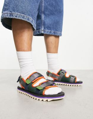 PS Paul Smith Hiroshi sandals in green and orange - ASOS Price Checker