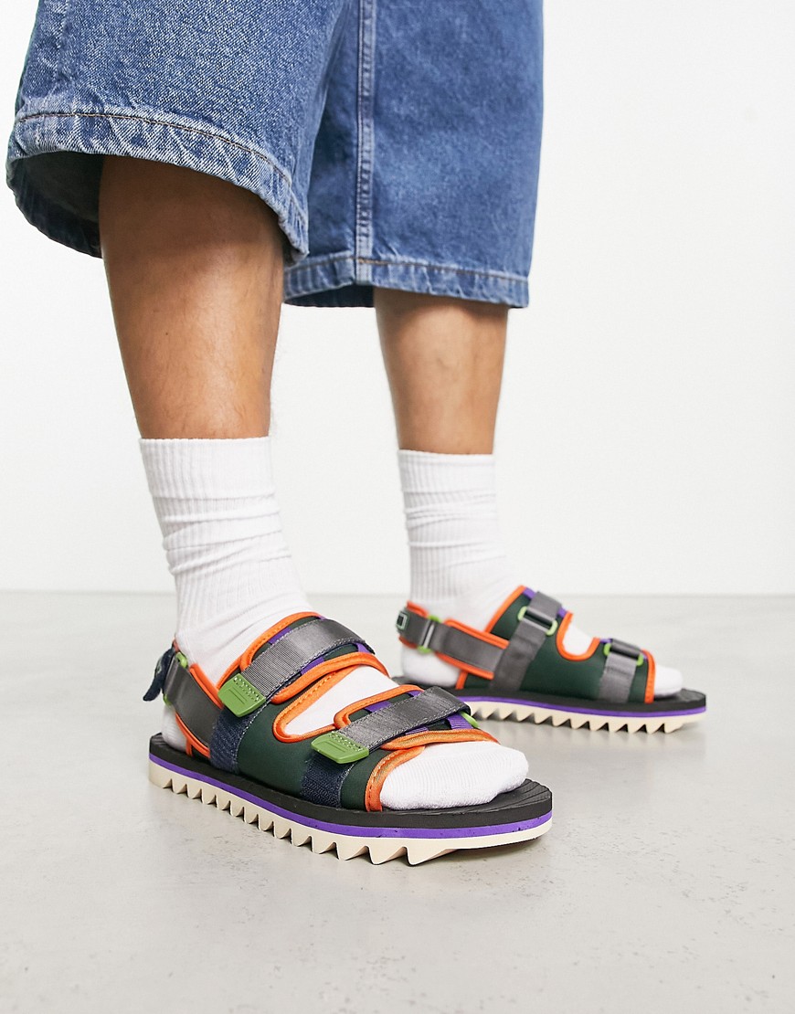 PS Paul Smith Hiroshi sandals in green and orange-Multi