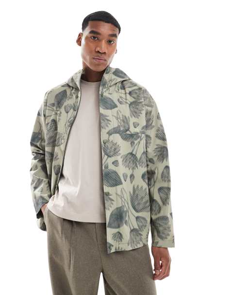 PS Paul Smith hooded jacket with flower print in beige - view 1