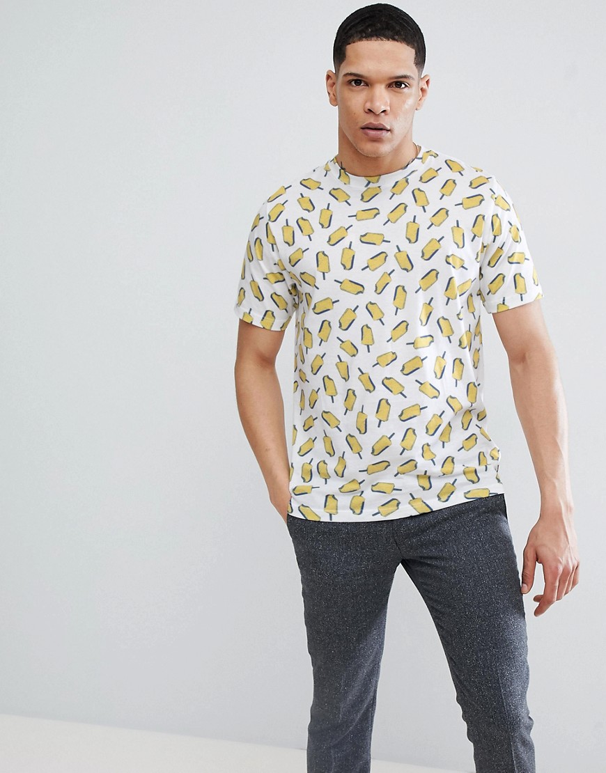 PS Paul Smith - hvid t-shirt med ispinde-print