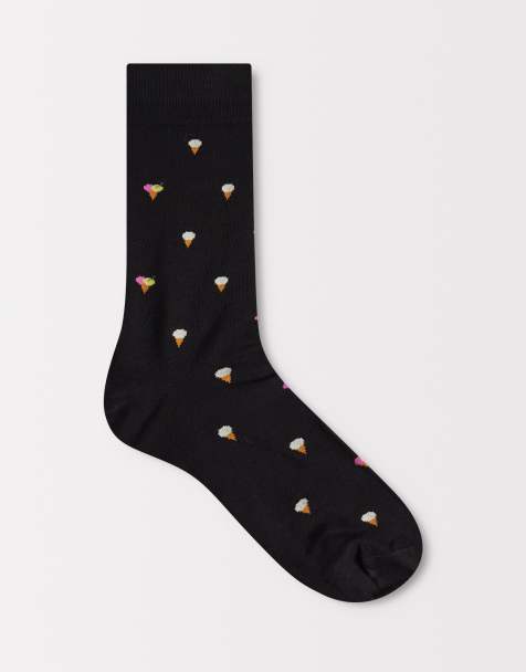 PS Paul Smith ice cream print socks in black - view 1