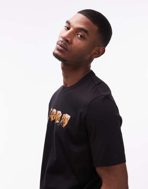 PS Paul Smith ice cube skull graphic t-shirt in black, 4 of 5