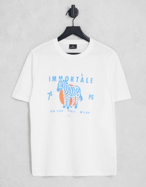 PS Paul Smith Immortale zebra t-shirt in white