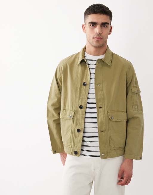 PS Paul Smith – Jacke aus leichtem Baumwoll-Leinen-Mix in Khaki, 2 von 5