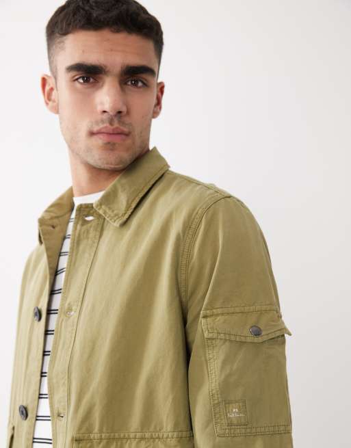 PS Paul Smith – Jacke aus leichtem Baumwoll-Leinen-Mix in Khaki, 3 von 5