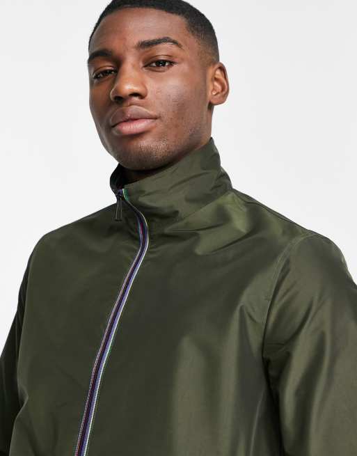 PS Paul Smith jacket with sport stripe zip tape in khaki ASOS