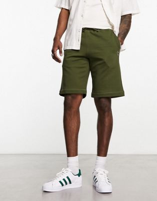 PS BY PAUL SMITH JERSEY SHORTS IN KHAKI-GREEN
